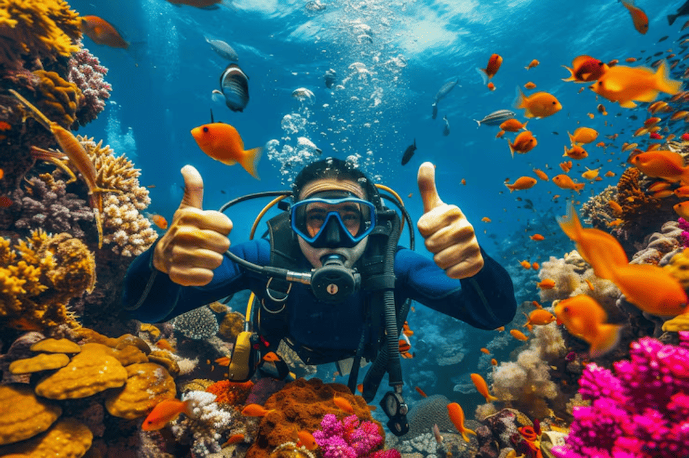 Early morning (07:00 - 09:00 AM) offers the best underwater visibility for diving and snorkeling activities (Source: Freepik)